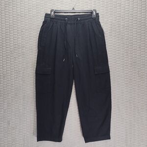 GAP Baggy High Rise Black Twill Cargo Capris-XS-NWT